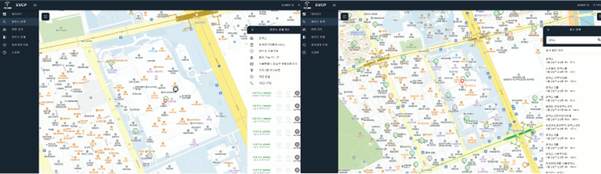 EVCP 지도 기반 충전소 검색 — 충전소·충전기 상세 정보와 주소 검색
