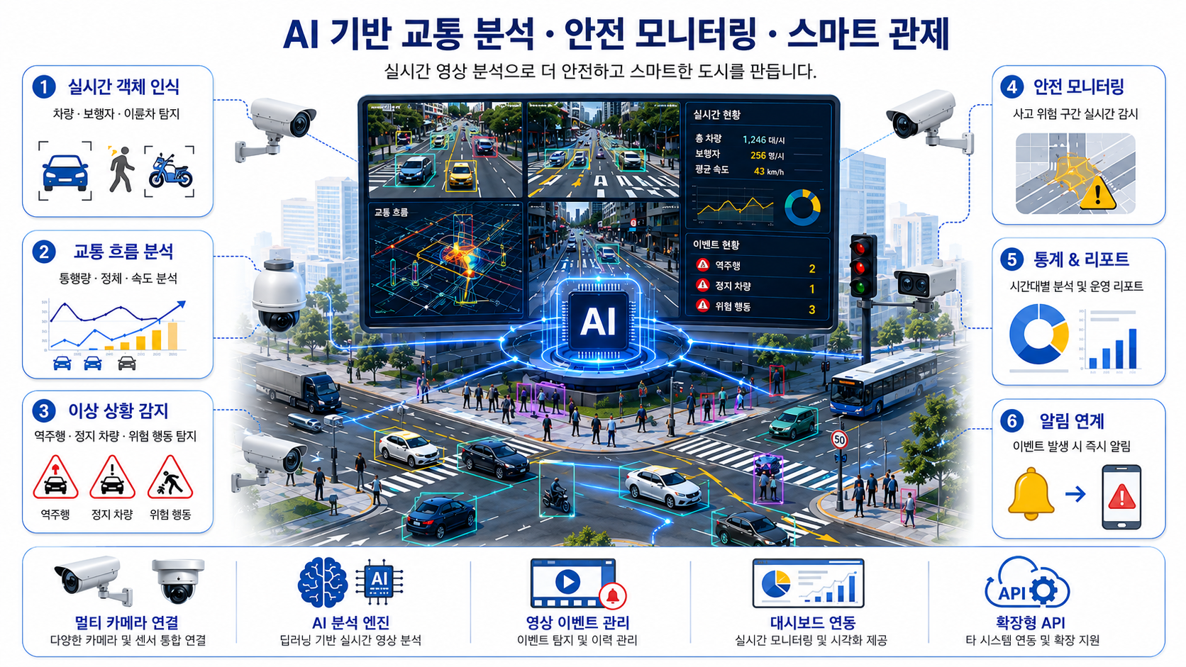QVision — AI 기반 교통 분석·안전 모니터링·스마트 관제 구성